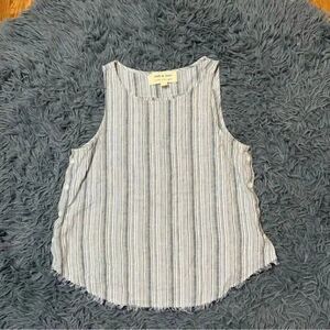 Anthropologie Cloth & Stone Shirt Sleeveless Blue Striped Size S
